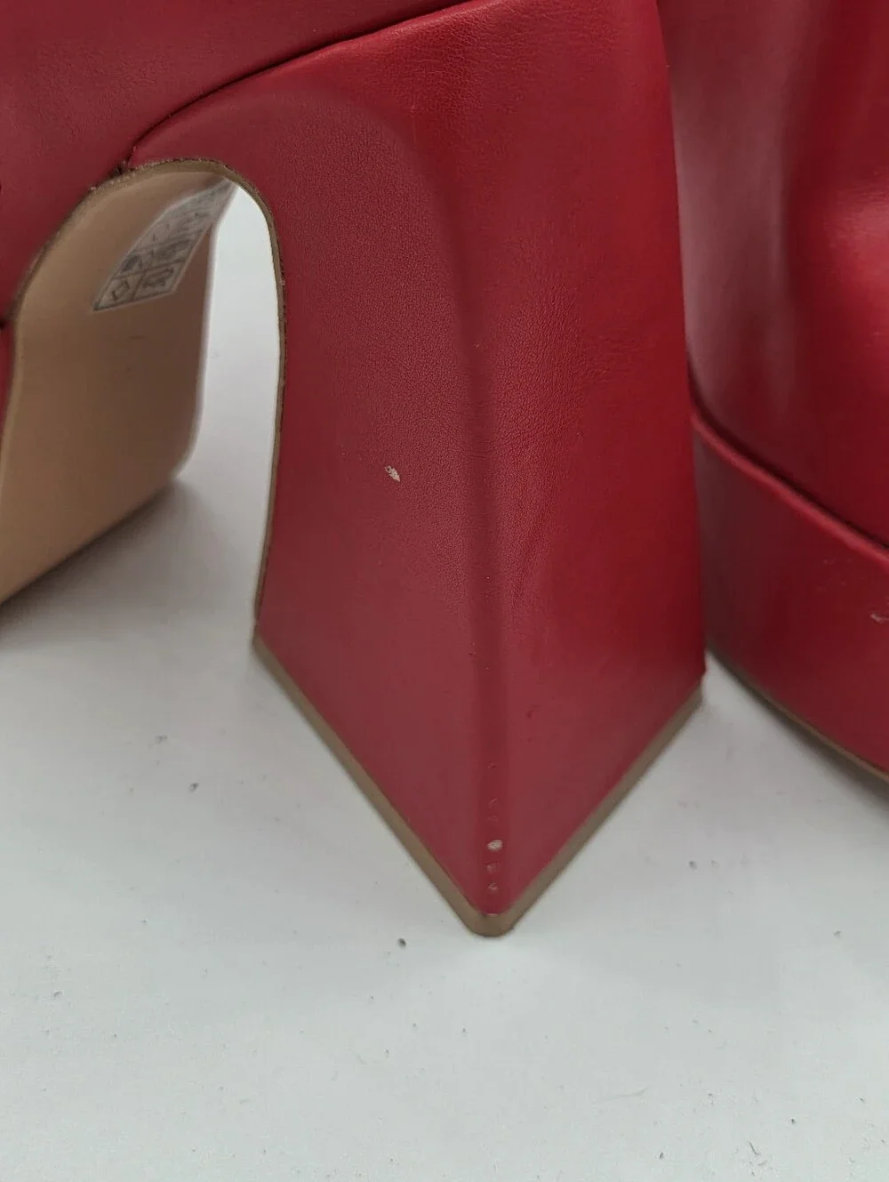 SHEIN Red Platform Wedge Ankle Boots